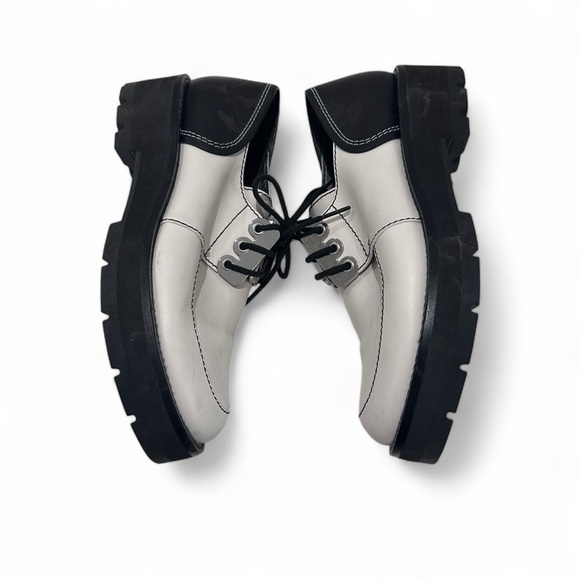 $595 3.1 Phillip Lim White/Black Leather Brogue Creeper Flats Sz 41 - Picture 7 of 10